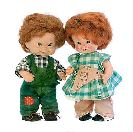 Die von Charlot Byj entworfenen Puppen der Firma Goebel "Shabby O'Hair" und "Pizza Py" ("Stups")