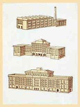 "Neue Baukunst", ein Holzbaukasten von S.F. Fischer, Seiffen