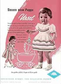 Werbung für die Schildkröt-Puppe "Ursel" (1954)