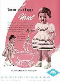 Werbung für die Schildkröt-Puppe "Ursel" (1954) Werbung für die Schildkröt-Puppe "Ursel" (1954)