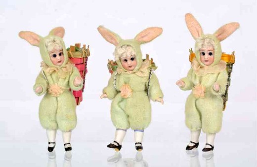 Antike Hasenkinder / Rabbit Dolls